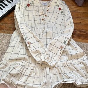 Lauren Conrad Kids Embroidered Plaid Tunic Top
